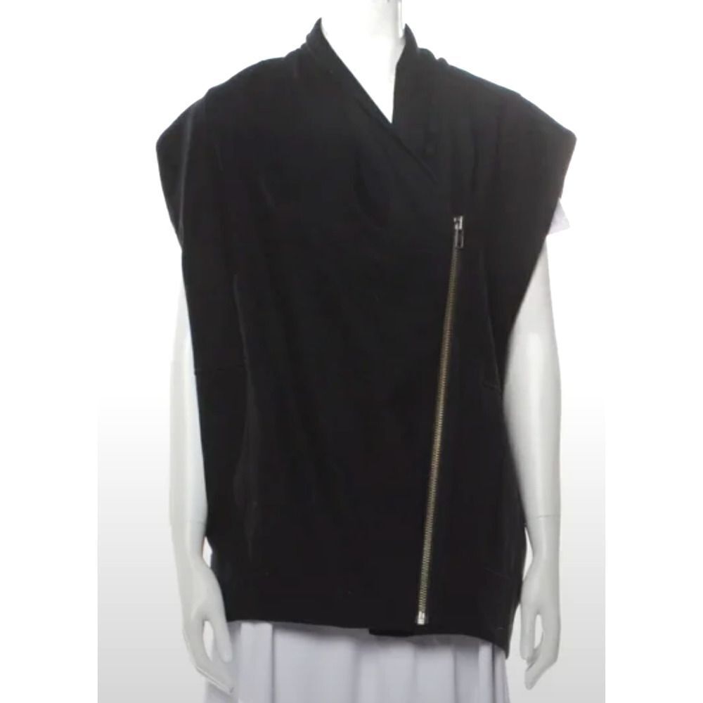 Helmut Lang Wool Sleeveless Black Cowl Neck Vest Jacket